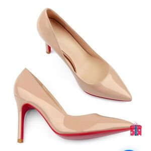 Elegant Nude Pumps with Red Soles